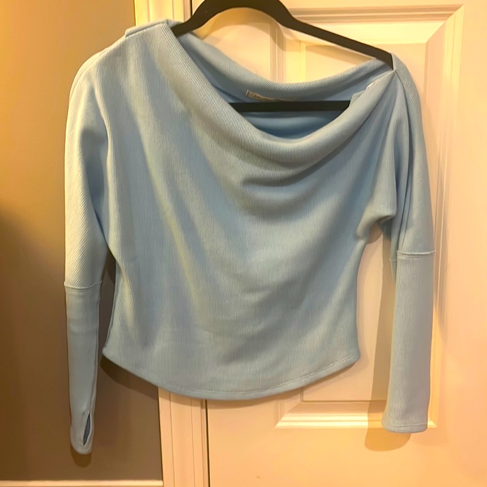 Free People Dew Shine Light Blue Fuji Thermal Top Women's Size X-Small XS